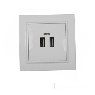Розетка USB (2 порти) 2A, Enzo  білий