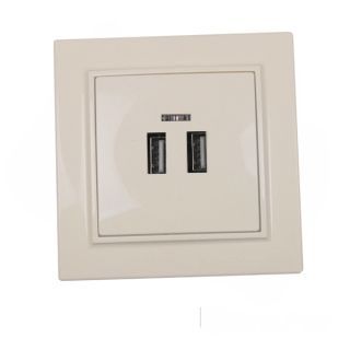Розетка USB (2 порта)  2A, Enzo латте