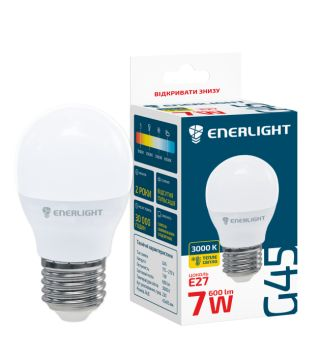 Лампа світлодіодна ENERLIGHT G45 7ВТ 3000K E27
