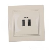 Розетка USB (2 порта)  2A, Enzo латте