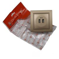 Розетка USB (2 порти) 2A, Enzo  розкішне золото
