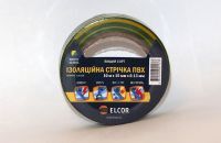 Ізоляційна стрічка ПВХ 20м х 19мм х 0,13мм ELCOR жовто / зелена