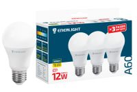 Лампа світлодіодна ENERLIGHT A60 12ВТ 3000K E27, 3 ШТ.